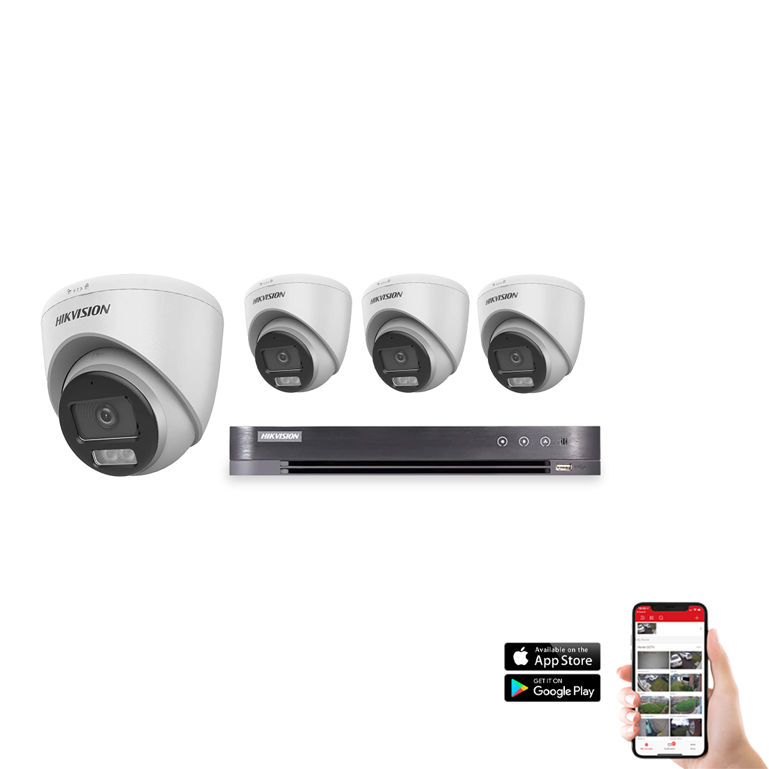 Hikvision POC Hybrid ColorVu 4 Camera 4ch 3K 40M CCTV Kit (HIK-KIT-POC-HYB-3K-4)