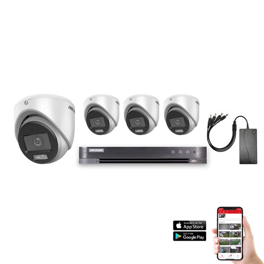 Hikvision Hybrid ColorVu 4 Camera 4ch AoC 3K 20M CCTV Kit (HIK-KIT-TVI-LMFS-3K-4)