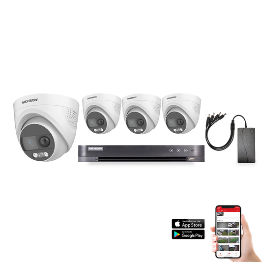 Hikvision ColorVu PIRXO 4 Camera 4ch 3K 20M CCTV Kit (HIK-KIT-TVI-PIRXO-3K-4)